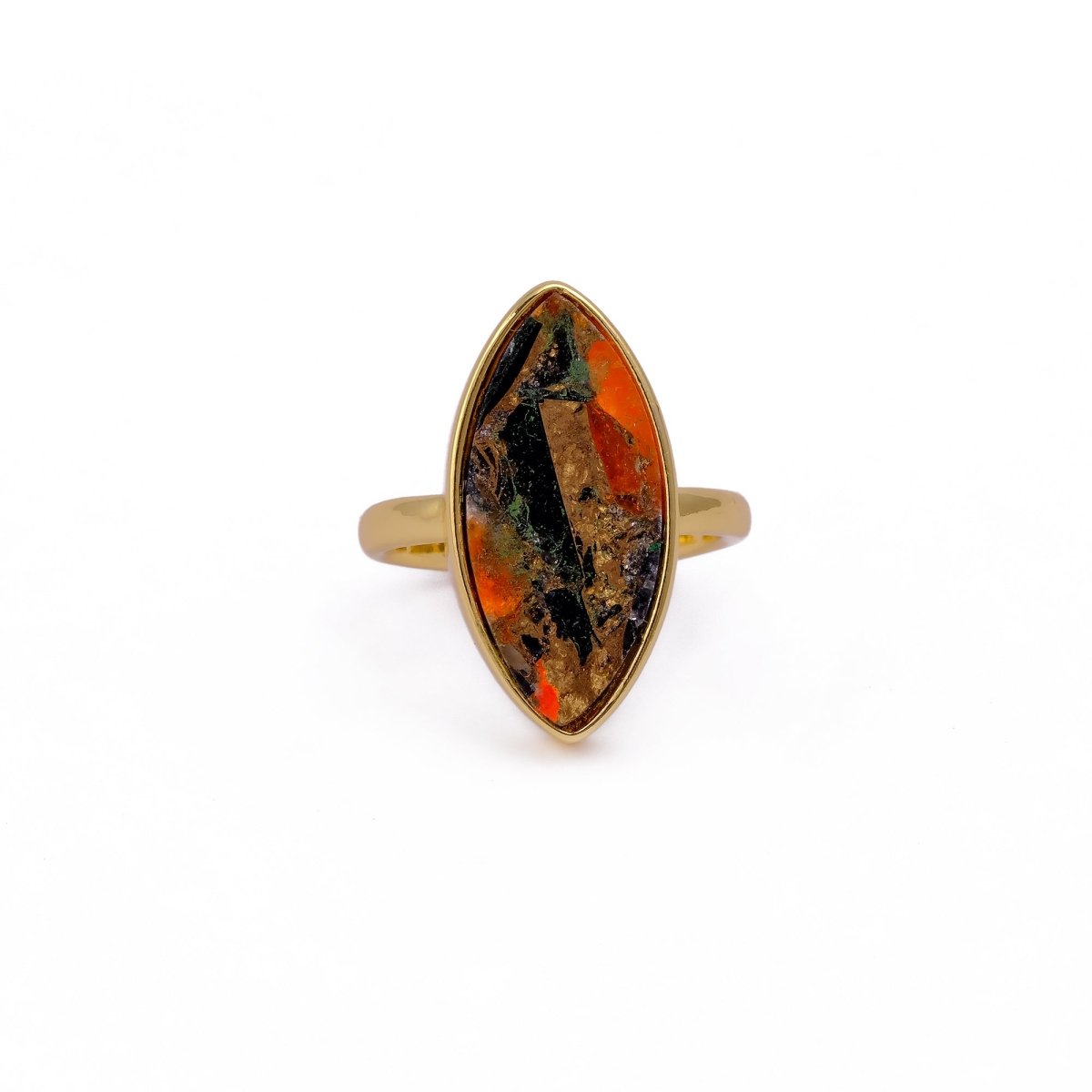 Sapphire Mohave Marquise Shape Statement Rings, Handmade Minimal Jewelry CR - 1001