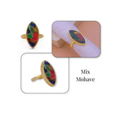 Sapphire Mohave Marquise Shape Statement Rings, Handmade Minimal Jewelry CR - 1001