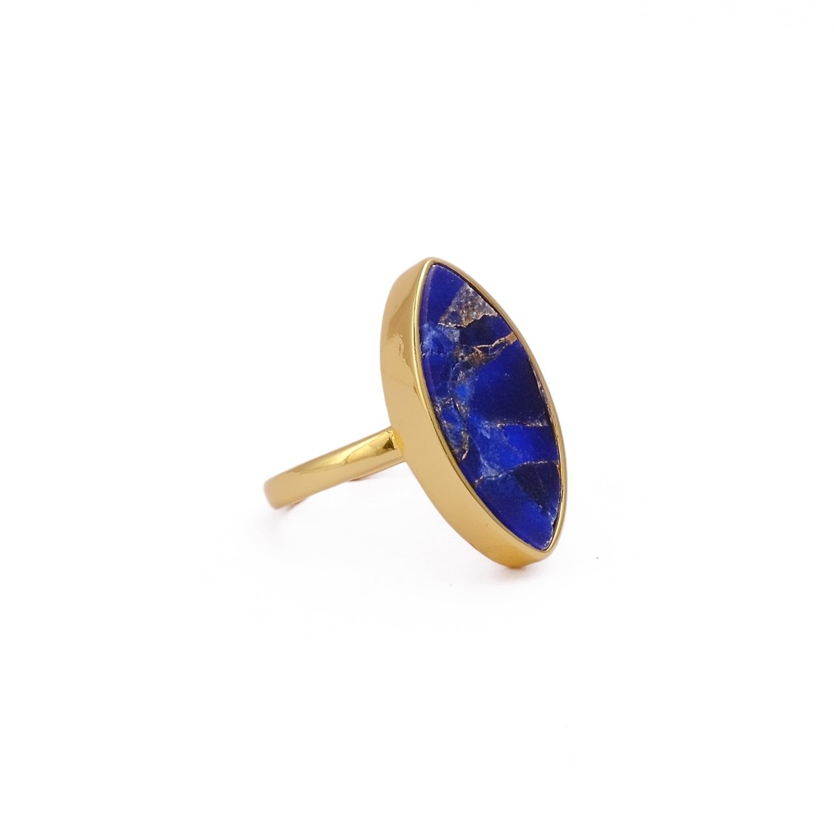 Sapphire Mohave Marquise Shape Statement Rings, Handmade Minimal Jewelry CR - 1001