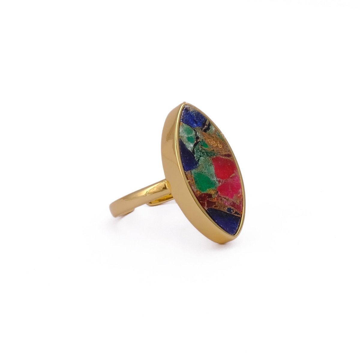 Sapphire Mohave Marquise Shape Statement Rings, Handmade Minimal Jewelry CR - 1001