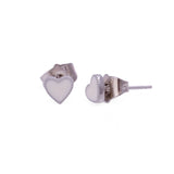 Small White Heart Earrings Tiny Studs For Her