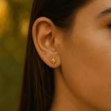 Starburst Stud Earrings Minimal Dainty Gold Plated Star Earrings