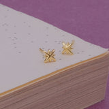 Starburst Stud Earrings Minimal Dainty Gold Plated Star Earrings
