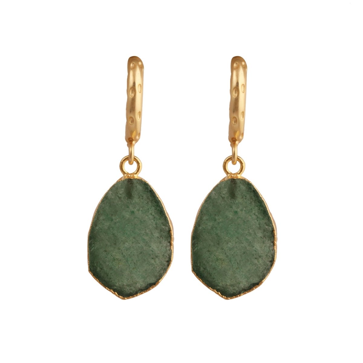 Strawberry Quartz Raw Gemstone Hoop Earrings, Luxury Gold Drop Earrings 5216