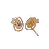Teardrop Flower Stud Earrings Dainty Gold Plated Floral Jewelry