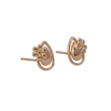 Teardrop Flower Stud Earrings Dainty Gold Plated Floral Jewelry