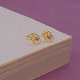 Teardrop Flower Stud Earrings Dainty Gold Plated Floral Jewelry
