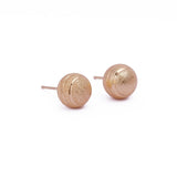 Textured Gold Plated Ball Stud Earrings Matte Finish Round Studs