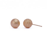 Textured Gold Plated Ball Stud Earrings Matte Finish Round Studs