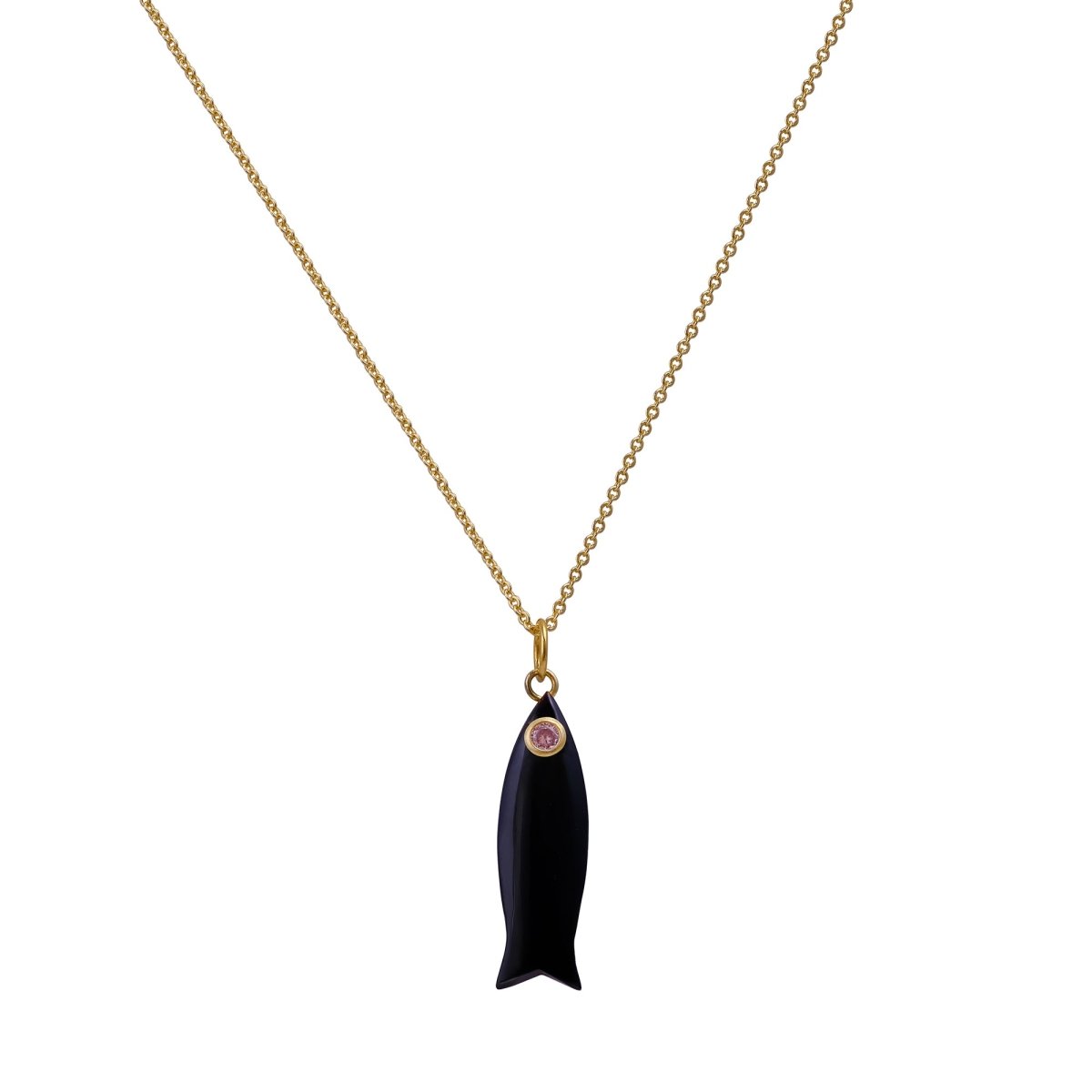 Tiny Fish Pendant Necklace Minimal Jewelry, Handmade Gold Plated Necklace 5287