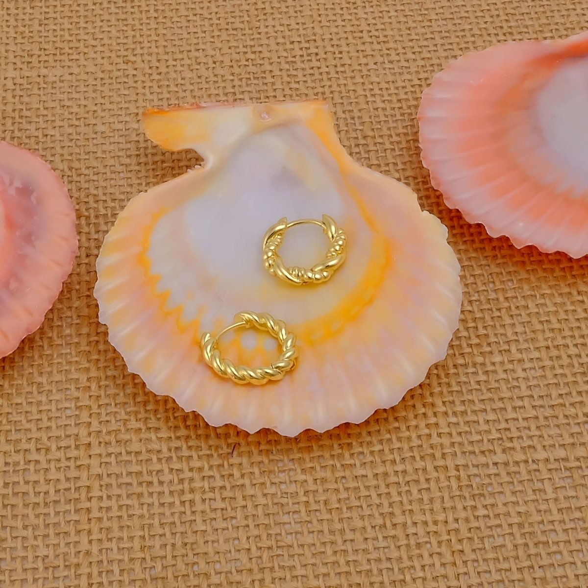 Twisted Gold Hoop Earrings Classic Minimalist Statement Jewelry Everyday Elegant Hoops