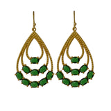 Apatite Stone Gold Plated Engagement Daughter Dangle Drop Prong Hook Earrings