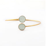 Purple Amethyst Stone Adjustable Statement Jewelry For Girls Boho Bangle Gold Finish