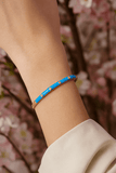 White Cubic Zircon Blue Enamel Bracelet Open Cuff Gold Plated Bangle