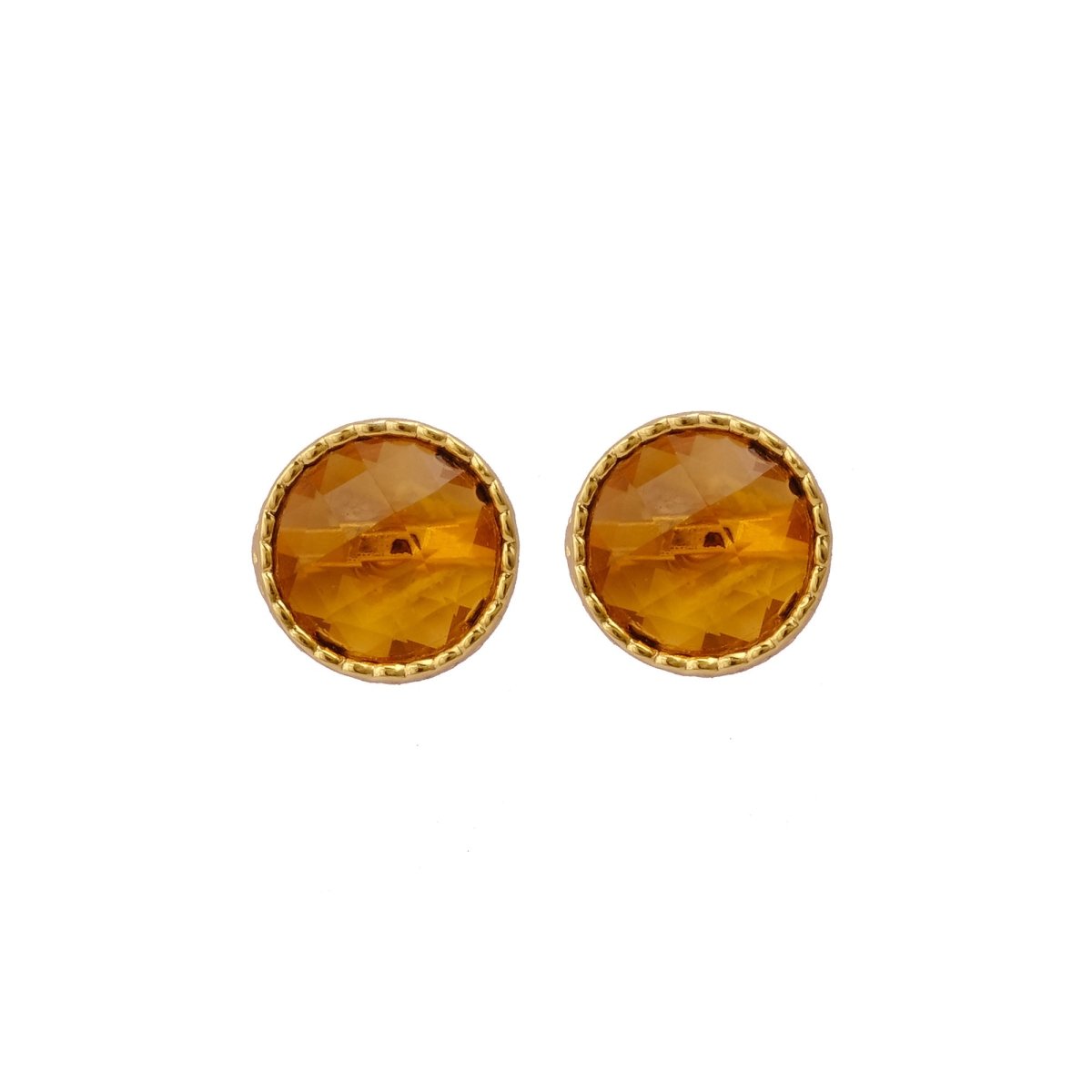White Opalite Gemstone Earrings Studs, Round Shape Faceted Cut, Gemstone Studs Earrings