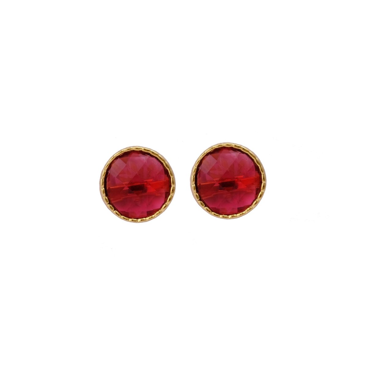 White Opalite Gemstone Earrings Studs, Round Shape Faceted Cut, Gemstone Studs Earrings