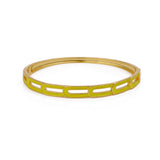Yellow Enamel Bangle Aesthetic Gold Plated Jewelry For Her